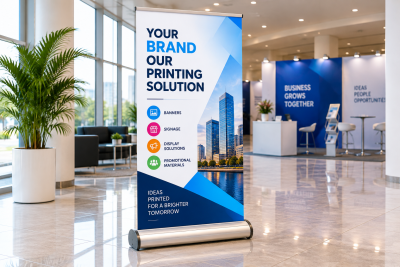 3ft Roll-Up Banner Stand with Large Aluminium Base
